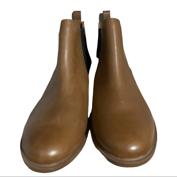 Clarks Women’s Brown Leather Chelsea Low Heeled Slide On Boots Booties Size 10 - Picture 4 of 8